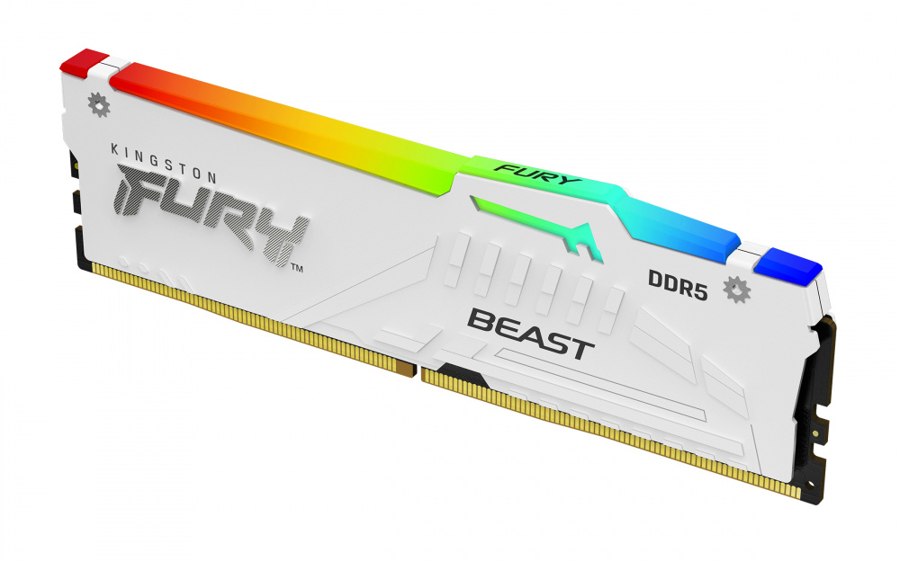 Memoria RAM Kingston FURY Beast RGB DDR5, 6000MHz, 32GB, CL30, XMP, Blanco