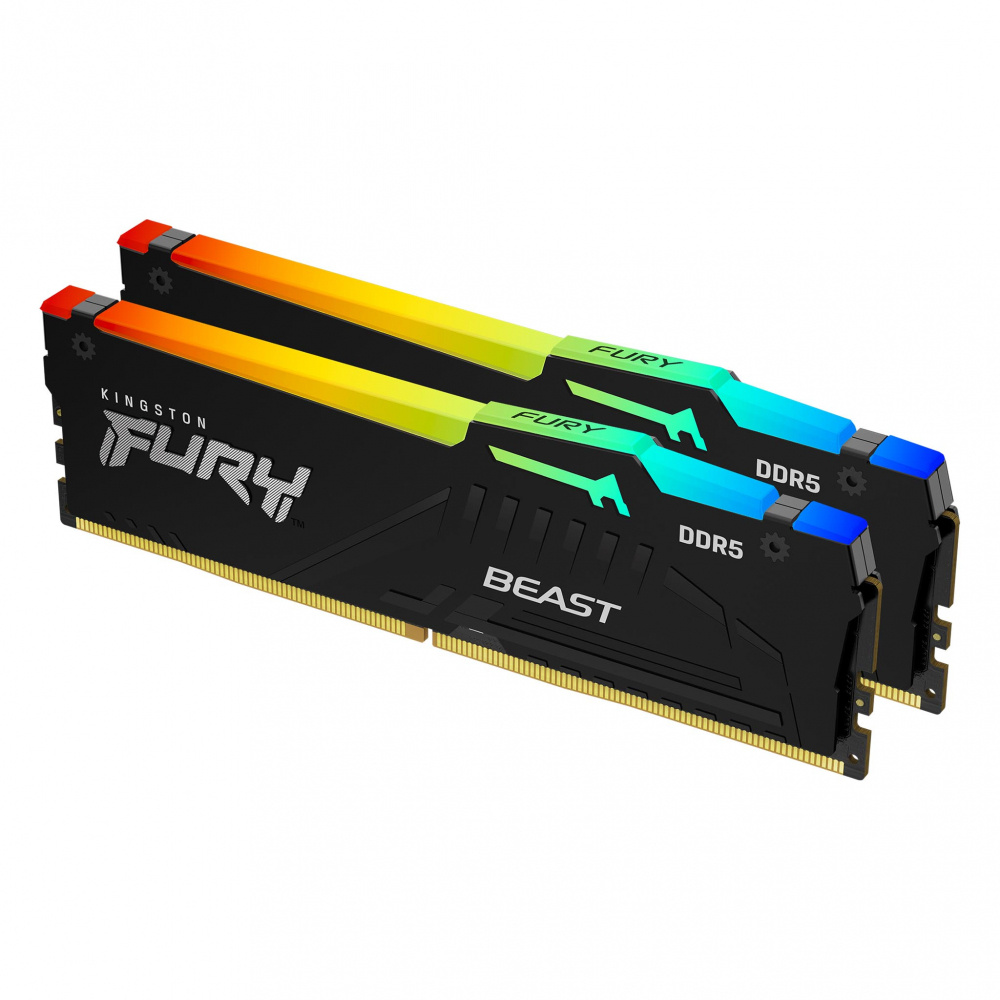 Kit Memoria RAM Kingston FURY Beast RGB DDR5, 6000MHz, 64GB - 2 x 32GB, CL40, XMP 