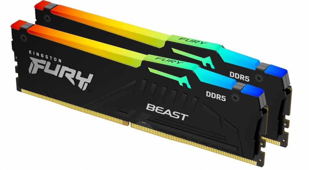 Memoria RAM Kingston FURY Beast Black RGB DDR5, 4800MHz, 32GB, CL32, XMP/EXPO
