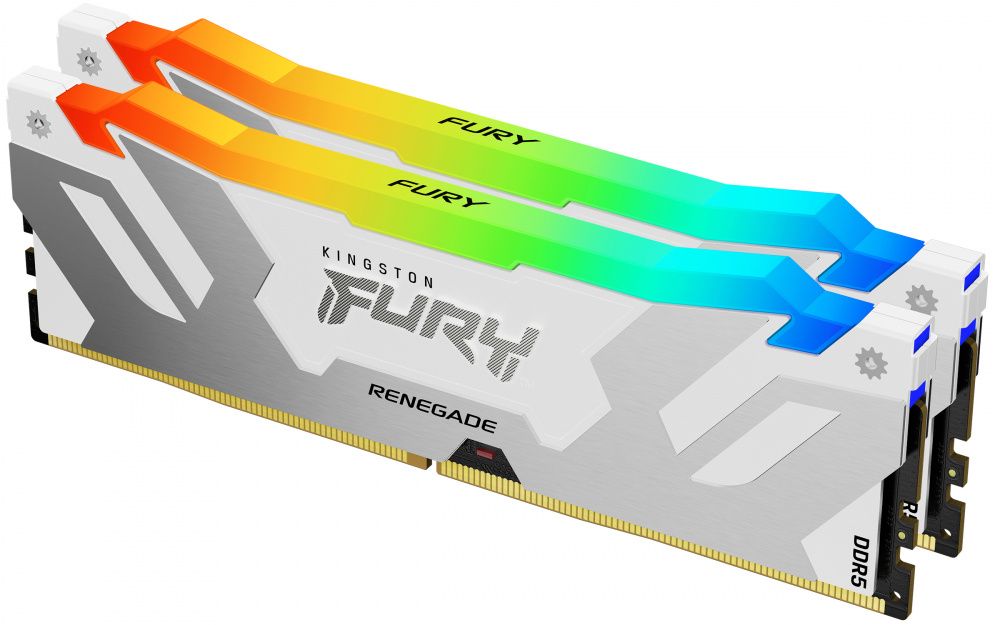 Kit Memoria RAM Kingston Fury Renegade DDR5, 8000MHz, 32GB - 2 x 16GB, CL38, XMP, Plata/Blanco