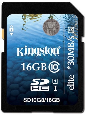 Memoria Flash Kingston, 16GB SDHC, Clase 10, UHS-I Elite