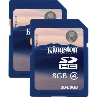 Memoria Flash Kingston, 8GB SDHC, Clase 4, Twin Pack