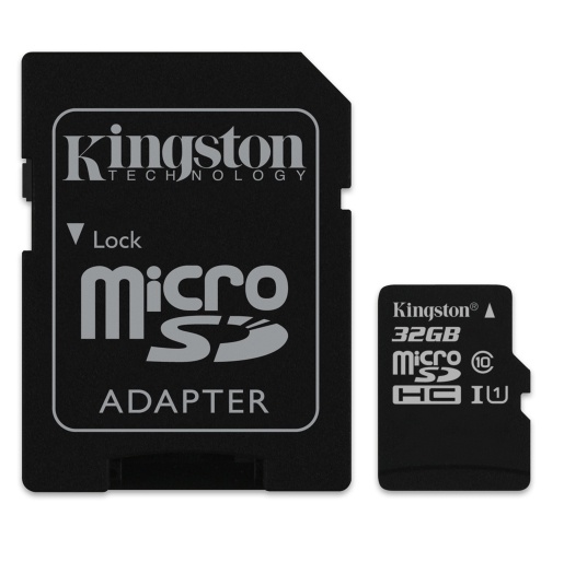 Memoria Flash Kingston, 32GB microSDHC Clase 10, con Adaptador