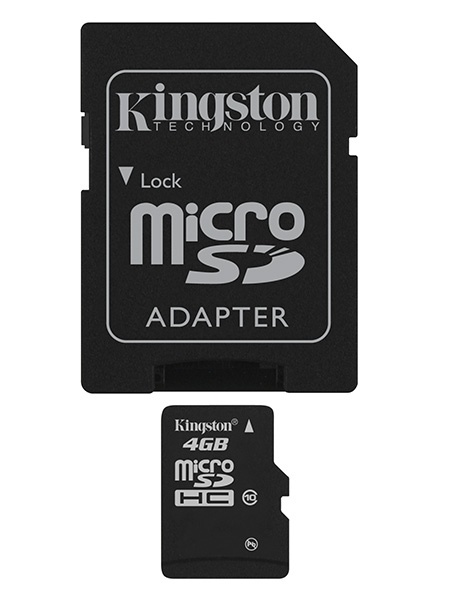 Memoria Flash Kingston, 4GB microSDHC Clase 10, con Adaptador