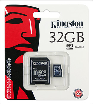 Memoria Flash Kingston, 32GB microSDHC Clase 4, con Adaptador
