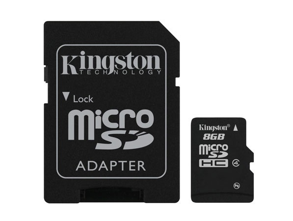 Memoria Flash Kingston, 8GB microSDHC Clase 4, con Adaptador
