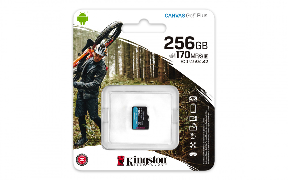 Memoria Flash Kingston Canvas Go! Plus, 256GB MicroSDXC UHS-I Clase 10, Sin Adaptador
