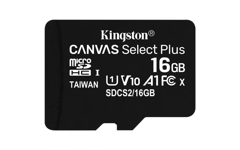 Memoria Flash Kingston Canvas Select Plus, 16GB MicroSDHC UHS-I Clase 10, con Adaptador 
