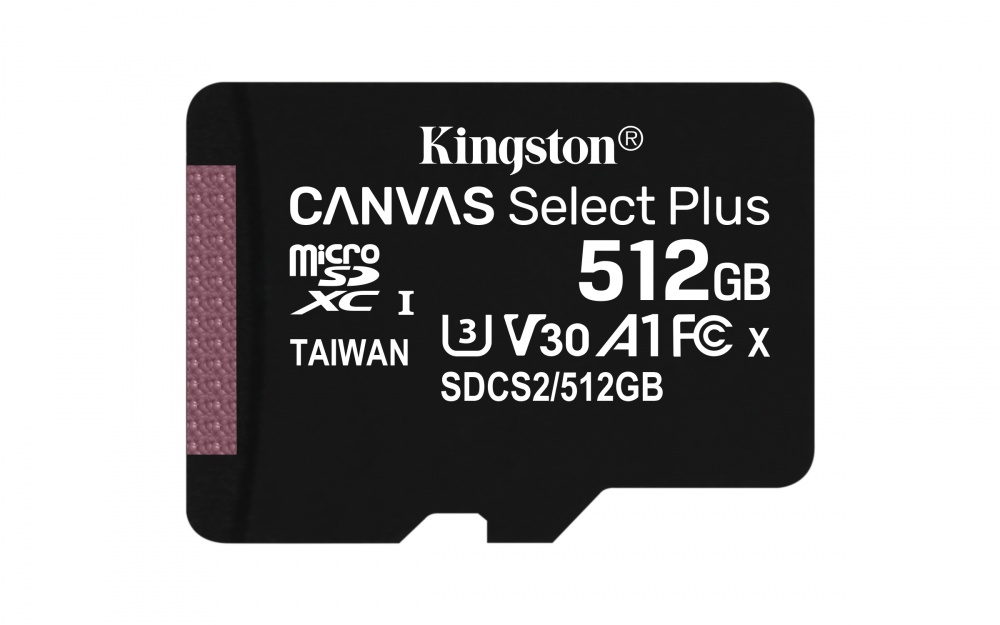 Memoria Flash Kingston Canvas Select Plus, 512GB MicroSDXC UHS-I Clase 10 