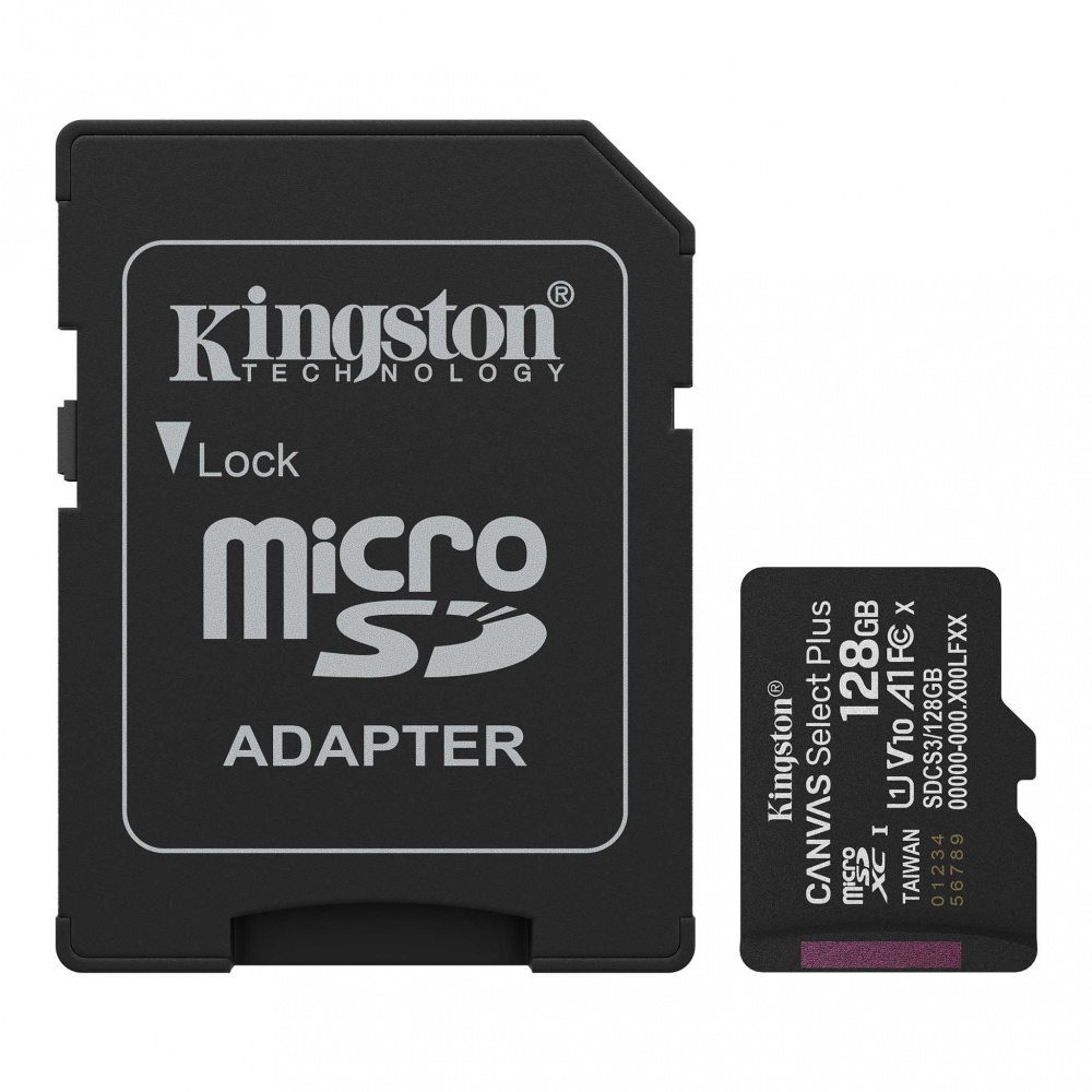 Memoria Flash Kingston Canvas Select Plus, 128GB MicroSD UHS-I Clase 10, con Adaptador