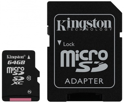Memoria Flash Kingston, 64GB microSDXC Clase 10, con Adaptador