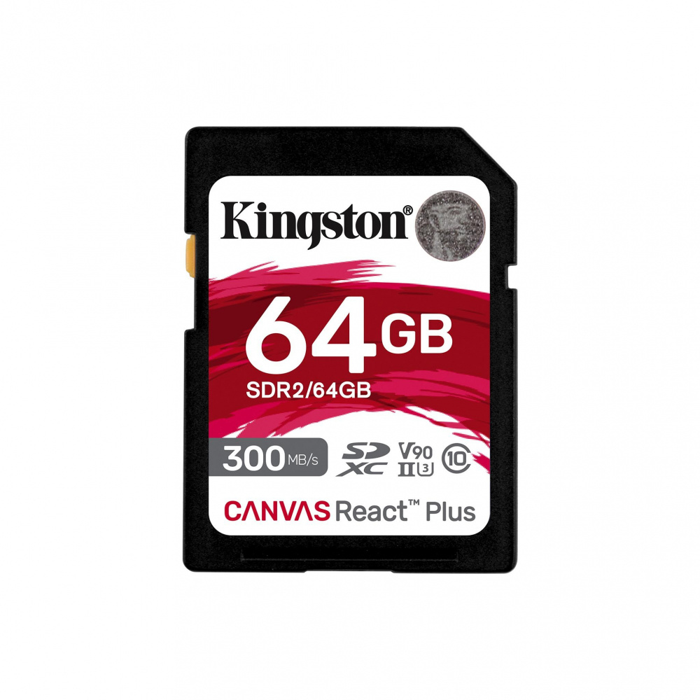 Memoria Flash Kingston Canvas React Plus, 64GB, SD UHS-II Clase 10