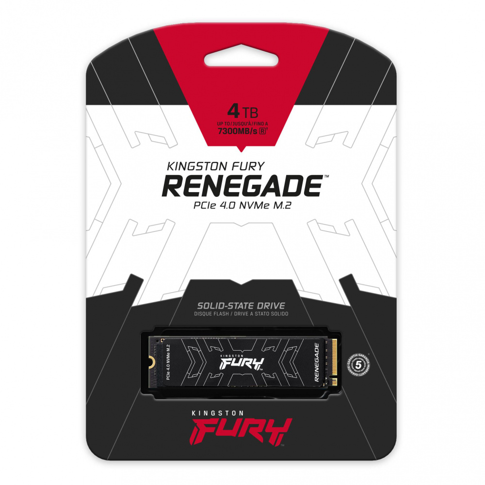 SSD Kingston FURY Renegade NVMe, 4TB, M.2, 7000 MB/s Escritura, 7300 MB/s Lectura, PCI Express 4.0