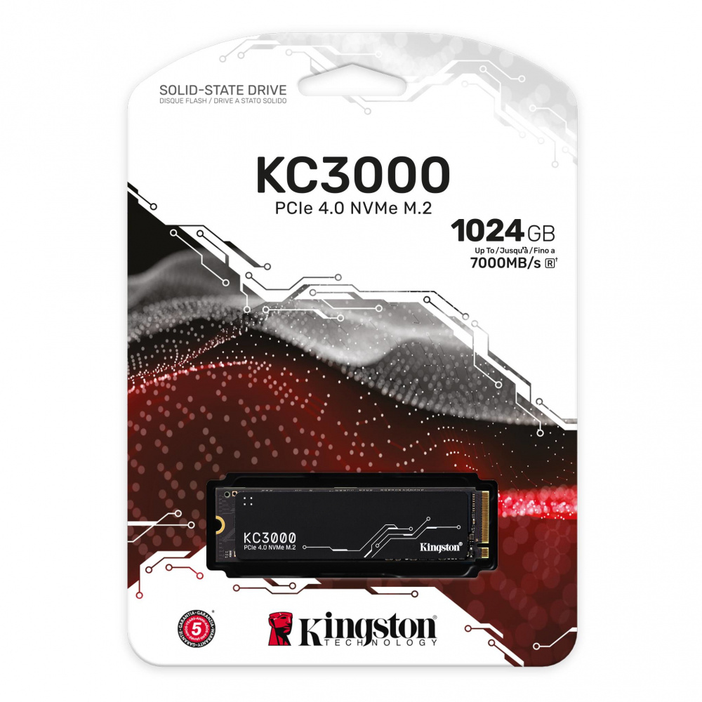 SSD Kingston KC3000 NVMe, 1TB, M.2, 6000 MB/s Escritura, 7000 MB/s Lectura, PCI Express 4.0