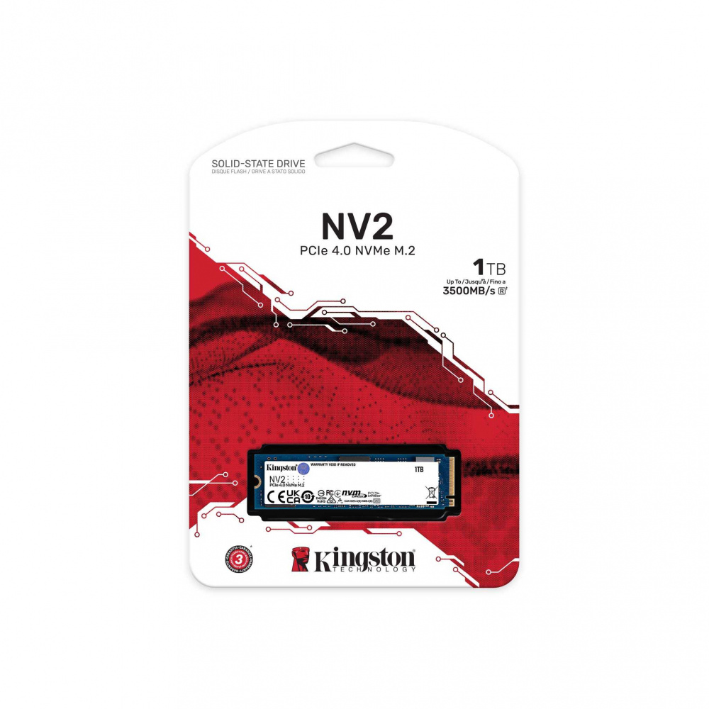 SSD Kingston NV2 NVMe, 1TB, M.2, 2100 MB/s Escritura, 3500 MB/s Lectura, PCI Express 4.0 