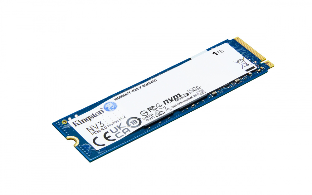 SSD Kingston SNV3S NVMe, 1TB, M.2, 4000 MB/s Escritura, 6000 MB/s Lectura, PCI Express 4.0 ― No tiene su caja original