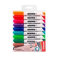Kores Marcador para Pizarrón 20801, Multicolor, 10 Piezas