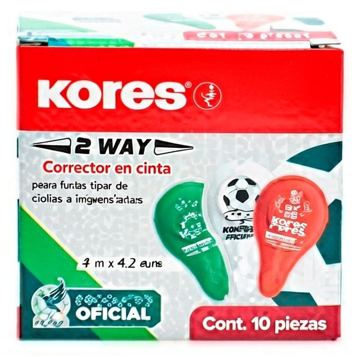 Kores Cinta Correctora 84326, 8 Metros, 10 Piezas