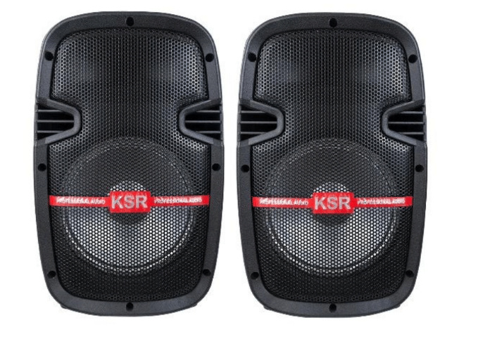 KSR Kit Bafle Amplificado + Pasivo PAK-7908, Bluetooth, Alámbrico/Inalámbrico, 100W RMS, Negro