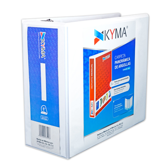 Kyma Carpeta de Vinil con Arillo D, 5'', para 950 Hojas, Blanco
