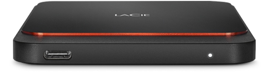 SSD Externo LaCie Portable SSD, 1TB, USB C 3.1, Negro/Naranja - para Mac/PC