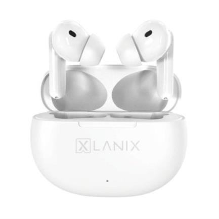Lanix Audífonos Intrauriculares con Micrófono LXW2, Inalámbrico, Bluetooth, Cancelación de Ruido, USB-C, Blanco