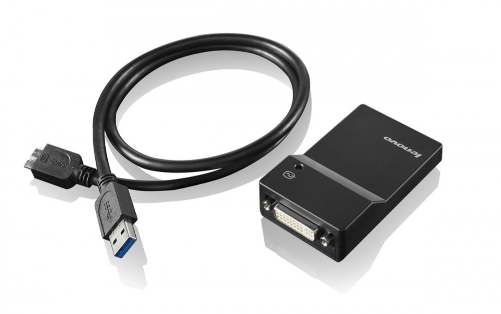Lenovo Adaptador USB 3.0 A Macho - DVI/VGA Hembra, Negro