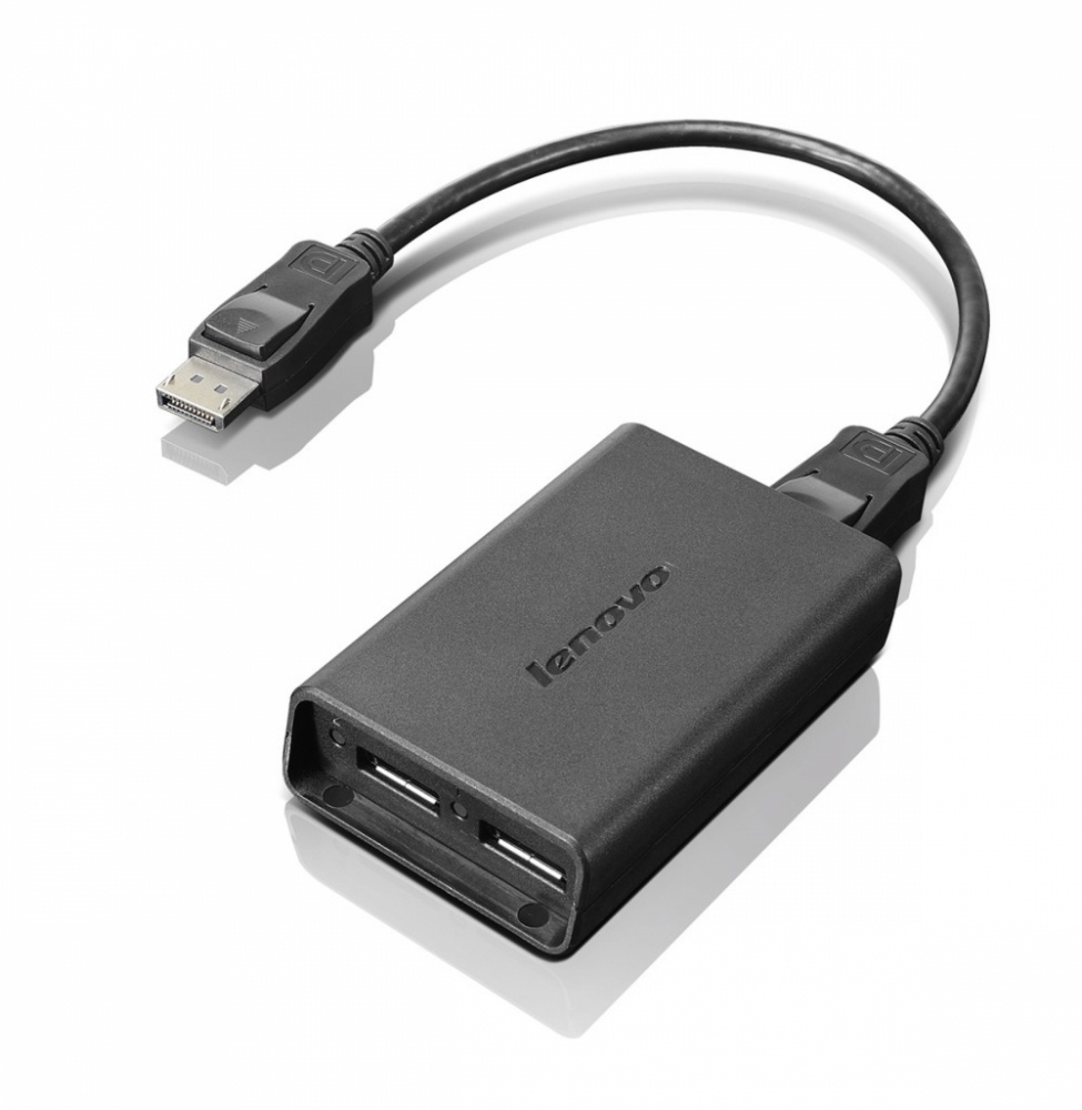 Lenovo Adaptador DisplayPort Macho - 2x DisplayPort Hembra, Negro