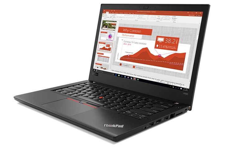 Laptop Lenovo ThinkPad A485 14" Full HD, AMD Ryzen 5 PRO 2500U 2GHz, 8GB, 256GB SSD, Windows 10 Pro 64-bit, Negro ― Teclado en Inglés