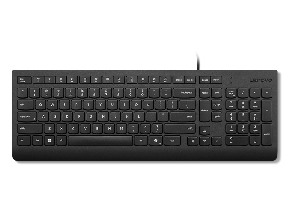 Teclado Lenovo Essential Wired, Alámbrico, USB, Negro, Español