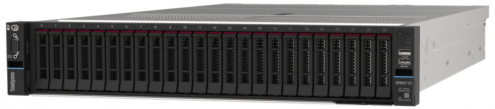 Servidor Lenovo SR650 V3, Intel Xeon Silver 4510, 32GB DDR5, máx. 24TB, 3.5", SATA/SAS, 2U - no Sistema Operativo Instalado