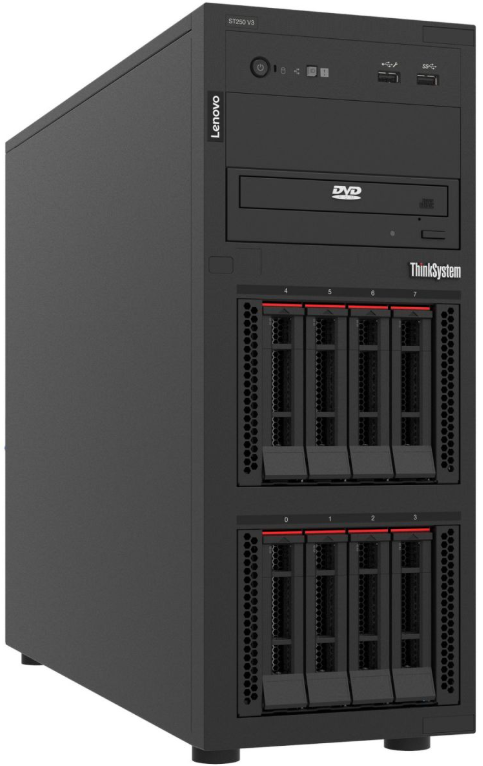Servidor Lenovo ThinkSystem ST250 V3, Intel Xeon E-2468, 32GB DDR5, 2.5", SATA/SAS, Torre (4U) - no Sistema Operativo Instalado