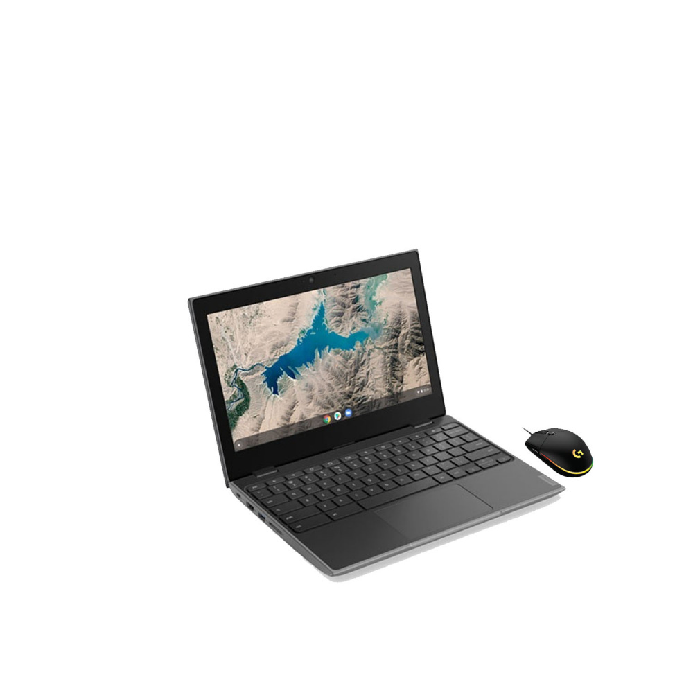Laptop Lenovo Chromebook 100E 11.6" HD, MediaTek MT8173C 2GHz, 4GB, 32GB, Chrome OS, Inglés, Negro ― incluye Mouse G203 y Mochila