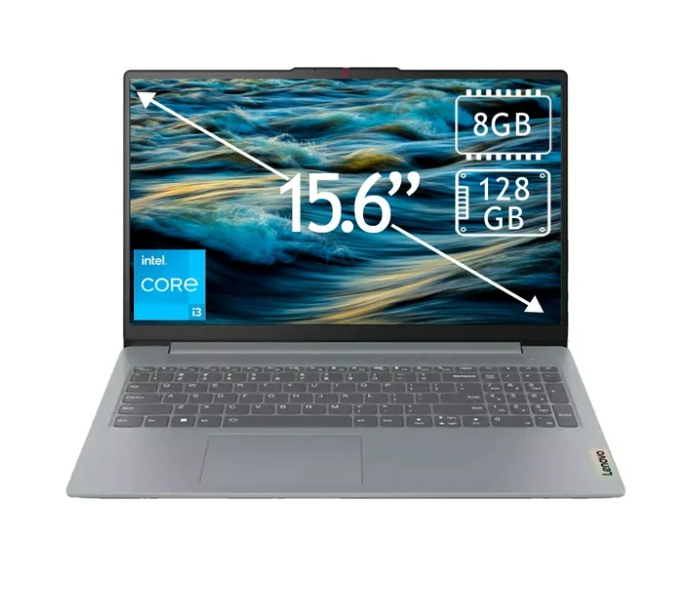 Laptop Lenovo Slim 3, 15.6" 1920x1080 Full HD, Intel Core i3-N305, 8GB, 128GB SSD, Windows 11 Home, Inglés