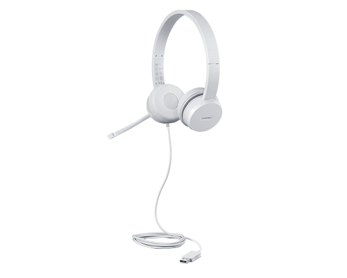 Lenovo Audífonos con Micrófono 110 Stereo, Alámbrico, USB, Gris