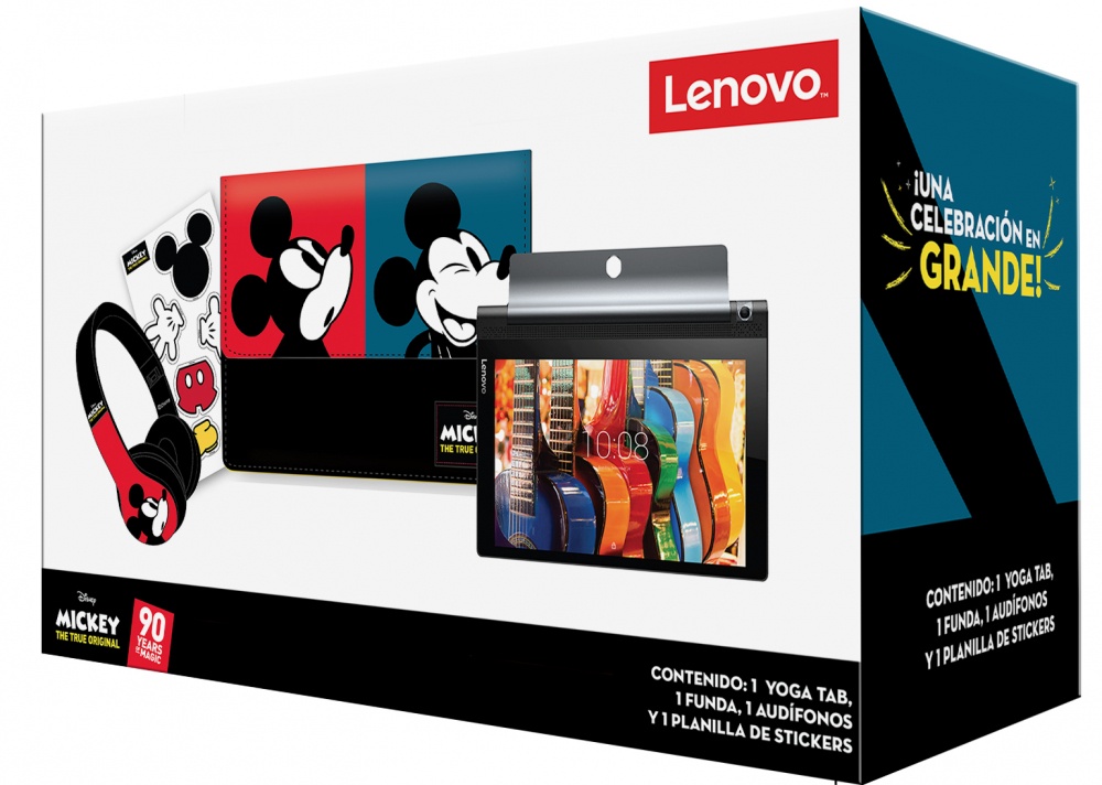 Tablet Lenovo Yoga 3 8", 16GB, 1280 x 800 Pixeles, Android 5.1, Bluetooth 4.0, Negro + Funda y Audífonos Mickey Mouse