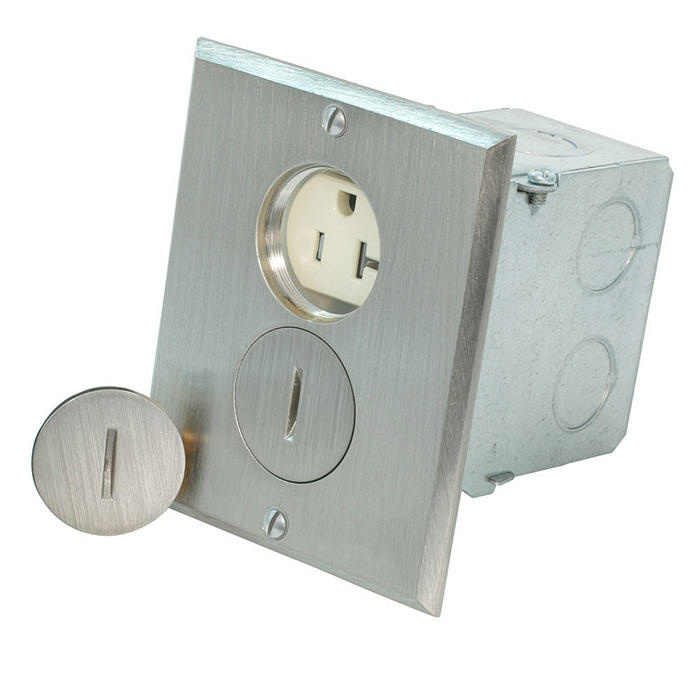 Leviton Tomacorriente 25349-TFN, 2 Enchufes, 125V, 20A, Plata