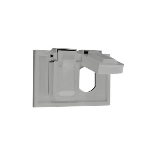 Leviton Placa de Pared para Intemperie 4976-GY, 2 Puertos, Gris