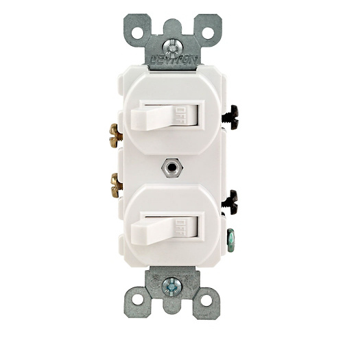 Leviton Interruptor Dúplex 5224-2W, 120/277V, 15A, Blanco