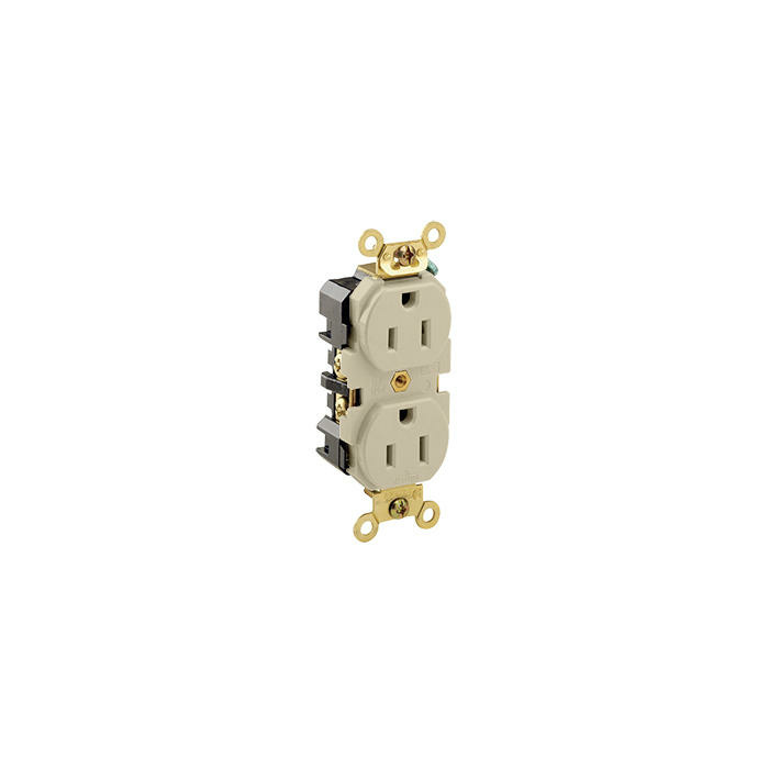 Leviton Tomacorriente 5262-I, 2 Enchufes, 125V, 15A, Blanco