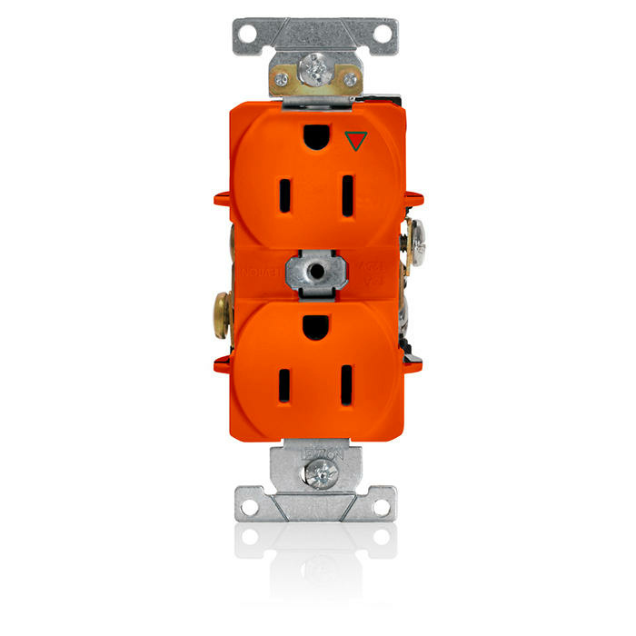 Leviton Tomacorriente 5262-IG, 2 Enchufes, 125V, 15A, Naranja