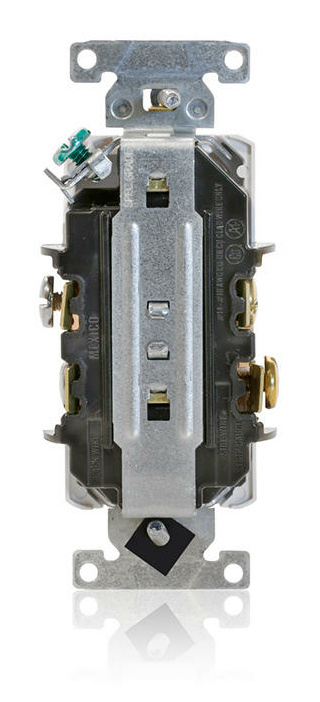 Leviton Tomacorriente 5262-SW, 2 Enchufes, 125V, 15A, Blanco