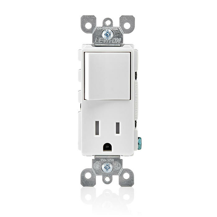 Leviton Tomacorriente 5625-W, 1 Enchufes, 120V, 15A, Blanco