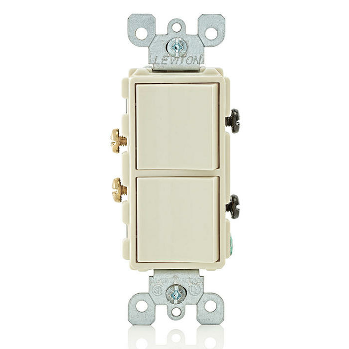 Leviton Apagador 5634-T, 2 Botones, 120 - 277V, 15A, Beige