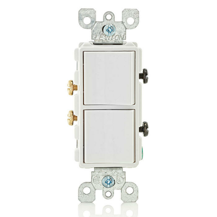Leviton Interruptor de Luz Inteligente 5634-W, 2 Botones, 12A, 120/277V, Blanco