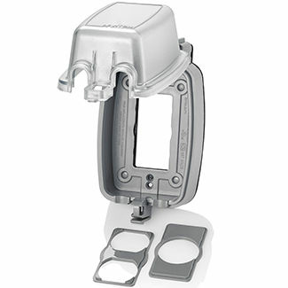 Leviton Placa de Pared para Intemperie 5980-UCL, 2 Puertos, Gris