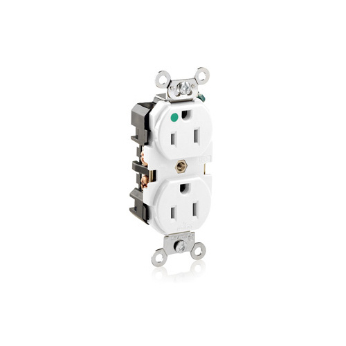Leviton Tomacorriente 8200-W, 2 Enchufes, 125V, 15A, Blanco
