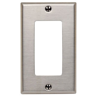 Leviton Placa para Pared 84401-40, 2 Puertos, Acero Inoxidable