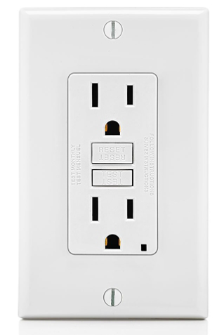 Leviton Tomacorriente GFNT1-0NW, 2 Enchufes, 125V, 15A, Blanco