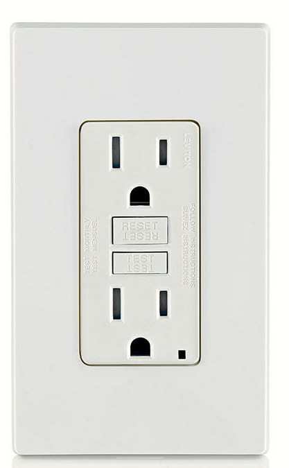 Leviton Tomacorriente GFTR1-W, 2 Enchufes, 125V, 15A, Blanco